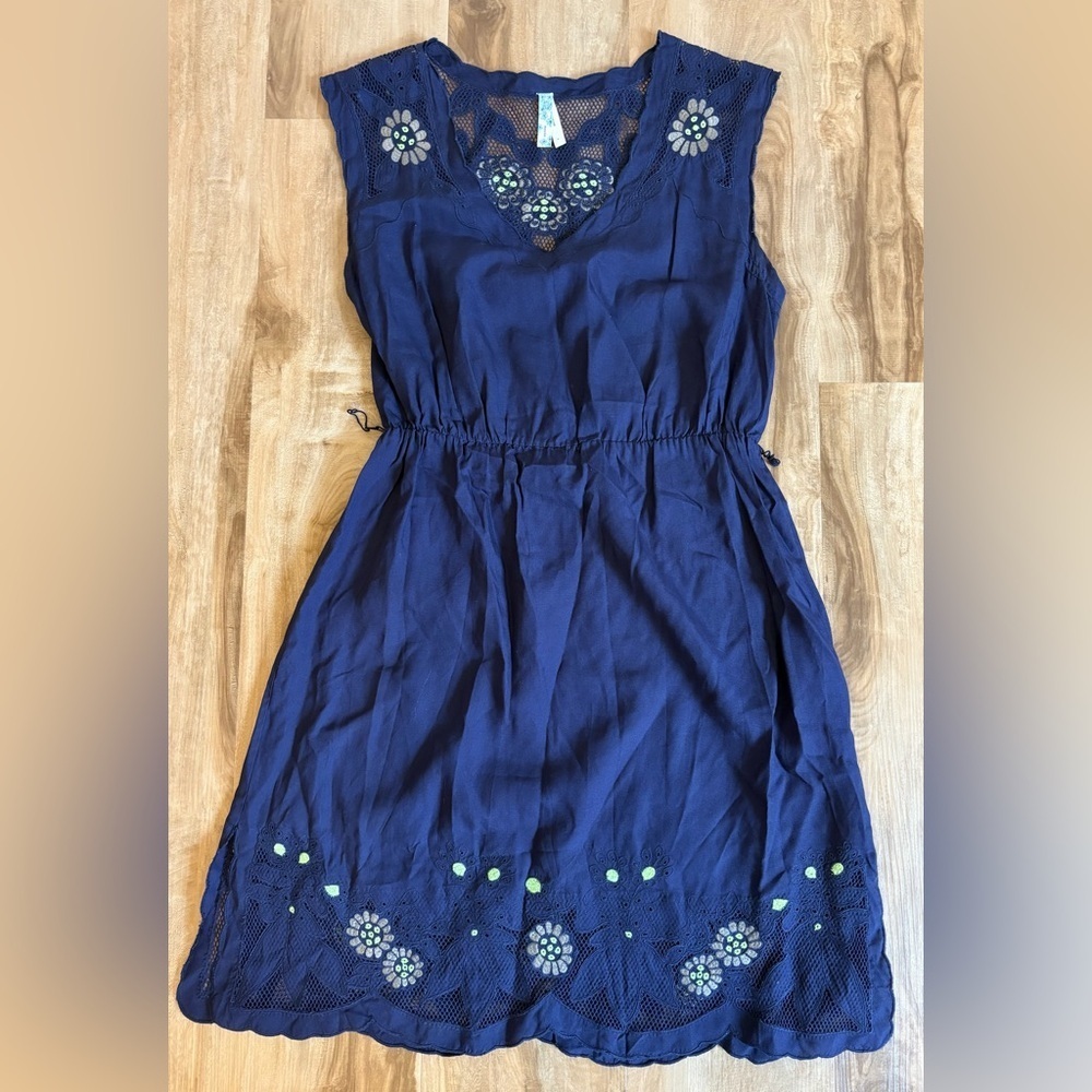 Maeve by Anthropologie Embroidered Crochet Trim Dress - Size S
